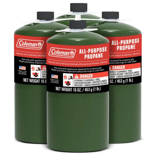 Coleman 4-pack all-purpose propane gas cylinders for $18