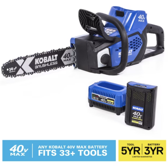 Today only: Kobalt 40-volt 14-in brushless battery chainsaw for $129