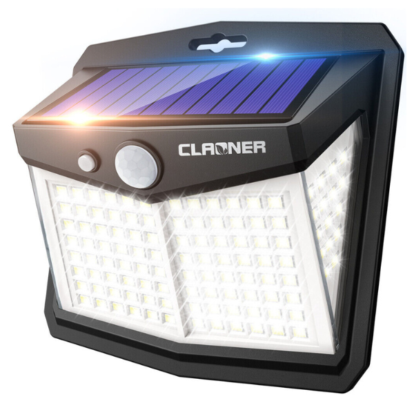 Claoner solar power LED motion sensor outdoor security lamp for $10