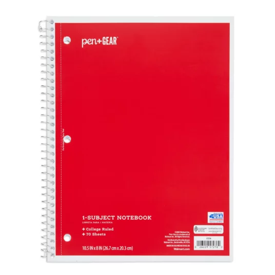 Pen + Gear 1-subject notebook for 35 cents